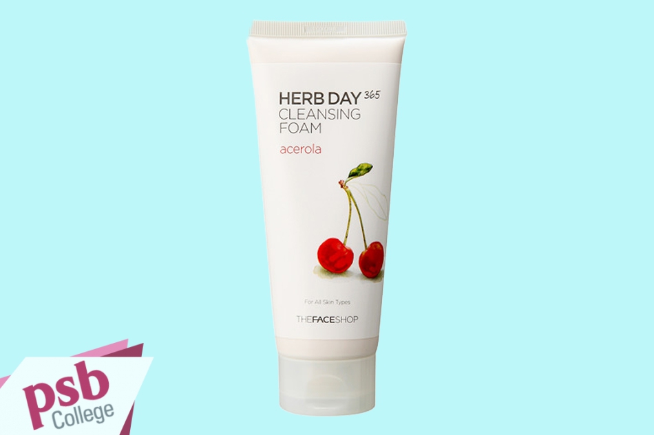 Sữa rửa mặt The Face Shop Herb Day 365 Cleansing Foam Acerola Cherry