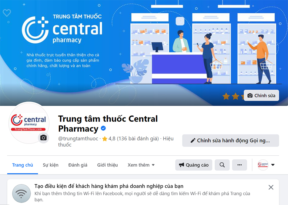 Fanpage nhà thuốc Trung Tâm Thuốc Central Pharmacy